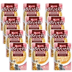 INABA Ciao Broth – hrană complementară pentru pisici cu pui și somon în bulion, 12x40 g