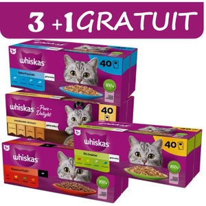 WHISKAS Pachete pentru adulți 120x85g + 40x85g GRATUIT