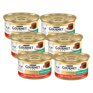 Purina Gourmet Gold carne de vită în sos de roșii 6x85g