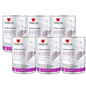 Disugual Hrană umedă pentru câini Veterinary HEPATIC Rață (adult) 6x400g