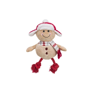 TRIXIE Om de turtă dulce, jucărie, pentru câine, poliester/cotton, 34 cm, cu sunet, cu șnur