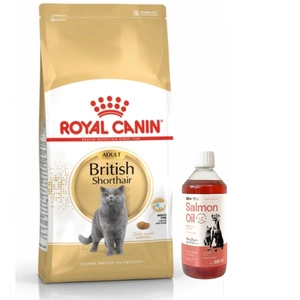 ROYAL CANIN British Shorthair 10kg hrană uscată pentru pisici adulte British Shorthair+LAB V Salmon Oil pentru câini și pisici 500ml