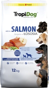 Tropidog Premium Adult Medium & Large Breeds Somon cu orez 12kg
