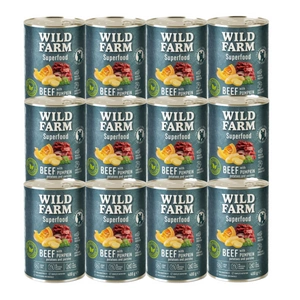 Wild Farm Superfood Beef 12x400g hrană fără cereale pentru câini