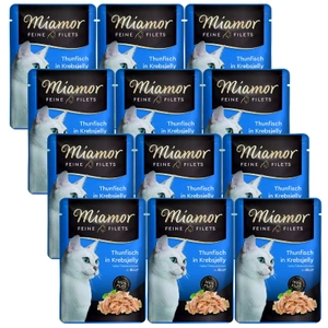 Miamor Feine Filets – hrană umedă pentru pisici cu ton în gelatină de crab, 12 x 100 g