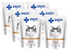 ENZO VET Urinary cu carne de vită în jeleu pentru pisici 6x100g