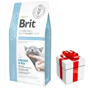 Brit Grain Free Veterinary Diet Cat Obesity Pui cu mazăre 5 kg + SURPRIZĂ PENTRU PISICA TA
