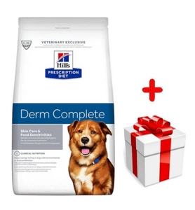 HILL'S PD Prescription Diet Canine Derm Complete 12 kg + cadou surpriză GRATUIT pentru câinele tău!