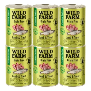 WILD FARM Premium Grain Free Lamb and Trout 6x400g - hrană fără cereale pentru pisici