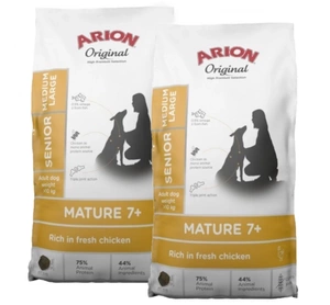 ARION Original Mature 7+ Senior Medium &amp; Large Chicken hrană uscată pentru câini cu pui 2x12 kg