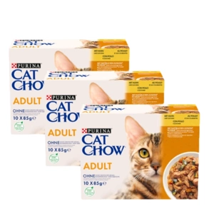 PURINA Cat Chow Hrană pentru pisici adulte cu pui și dovlecel în jeleu 30x85 g