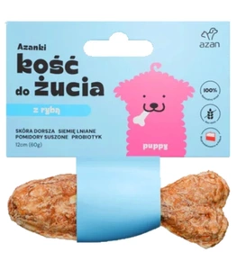 AZANKI Os de mestecat pentru căței din piele de cod, 12 cm