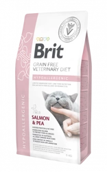 Brit Grain Free Veterinary Diet Cat Hypoallergenic Somon cu mazăre 5kg