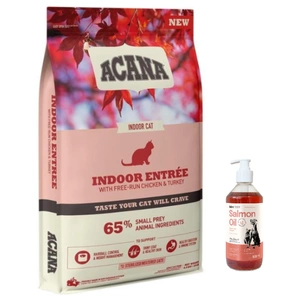 Acana Indoor Entree Cat 4,5 kg + LAB Ulei de somon pentru câini și pisici 500 ml