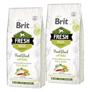 Brit Fresh Rață și mei Adult Run &amp; Work 2x12kg