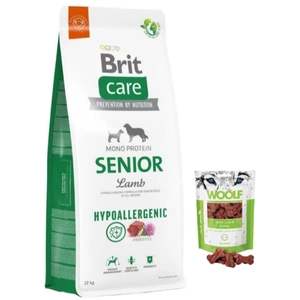 BRIT CARE Hypoallergenic Senior Lamb 12kg+WOOLF Mini Os de miel 100g GRATUIT!!!