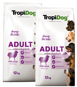 Tropidog Premium Adult Medium & Large Breed Lamb & Rice 2x12kg