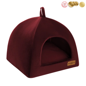 RECOBED Cabina pentru caini Velur bordo S 40x40cm