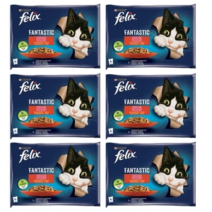 FELIX Country Flavours în jeleu cu carne de vită și pui 12x(4x85g)