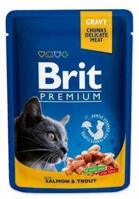 Brit Premium Cat pentru pisici adulte cu somon și păstrăv 100g