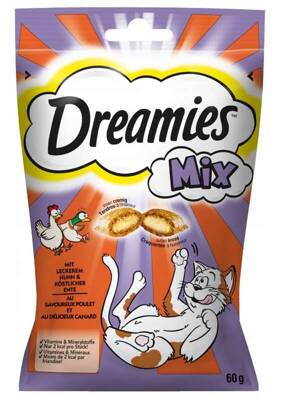 DREAMIES 60g - tratament pentru pisici cu rață și pui delicios 60g