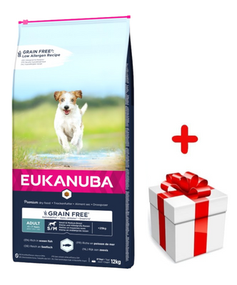 EUKANUBA Adult Small&Medium Grain Free 12kg +Surpriză Pentru Câine