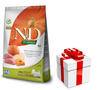 Farmina N&D Pumpkin Grain Free Canine Adult Mini Boar&Apple 7kg+Surpriză Pentru Câine