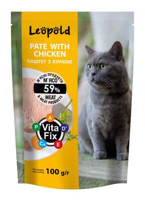Leopold Paté de carne cu pui pentru pisici 100g