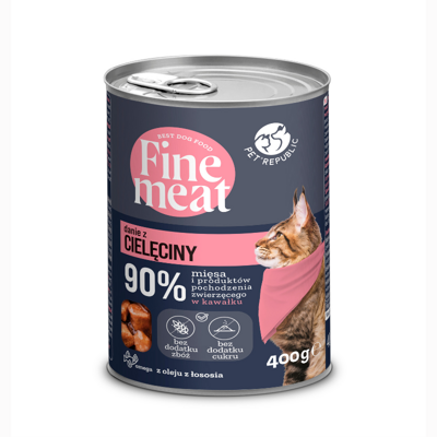 PetRepublic Fine Meat preparat de vitel pentru pisici 10x400g - 3% reducere