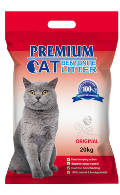Premium Cat Clumping Bentonite Litter - Natural pentru pisici 20kg