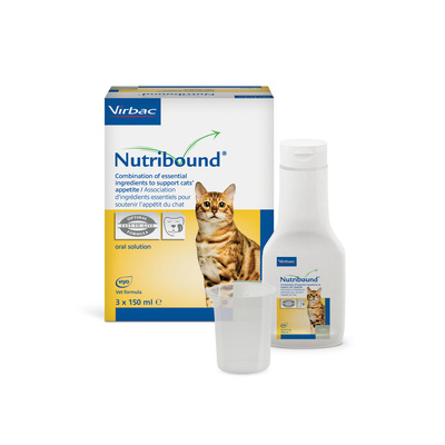 VIRBAC Nutribound Soluție orală pentru pisici în convalescență 3x150 ml-versiune nouă