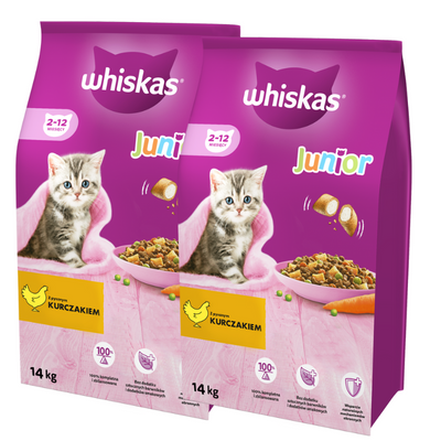 Whiskas Junior Chicken Dry Food 14kg x2 - 3% off !!!